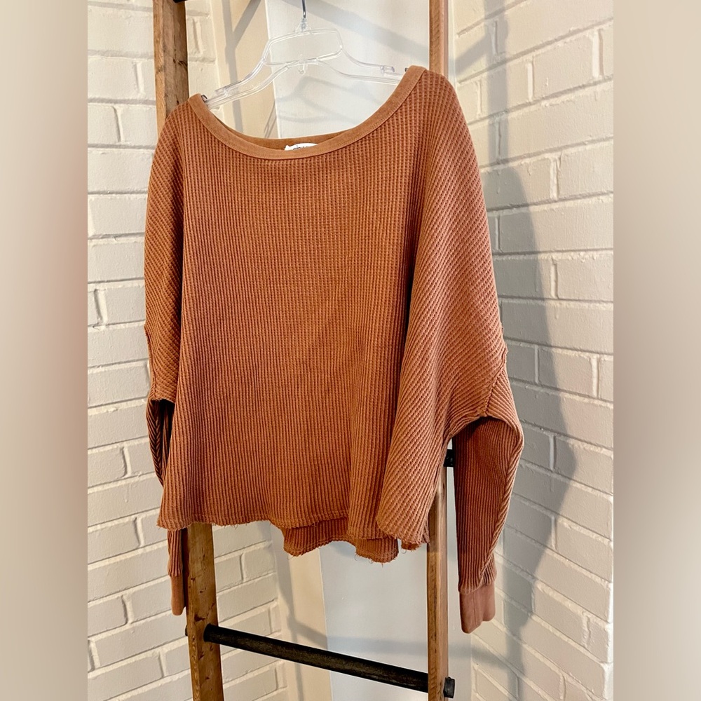 Rust Waffle Knit Thermal - Picture 3 of 8